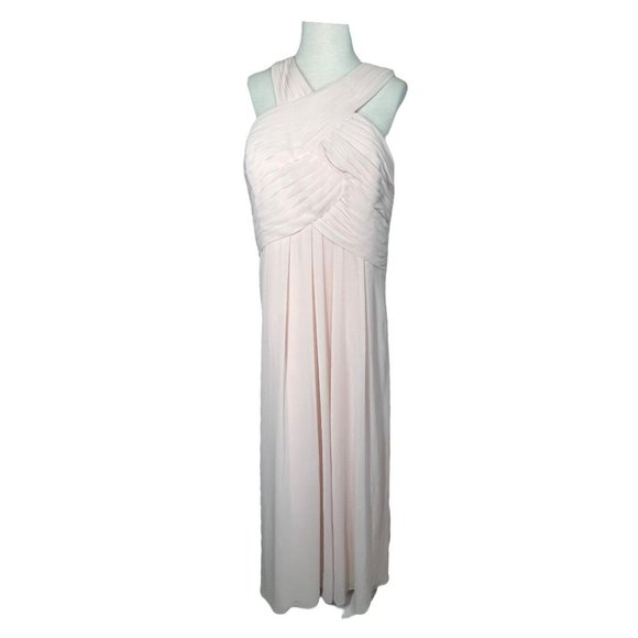 Bill Levkoff Chiffon Formal Gown Criss Cross Bust Dusty Rose Size 20 - Picture 1 of 11